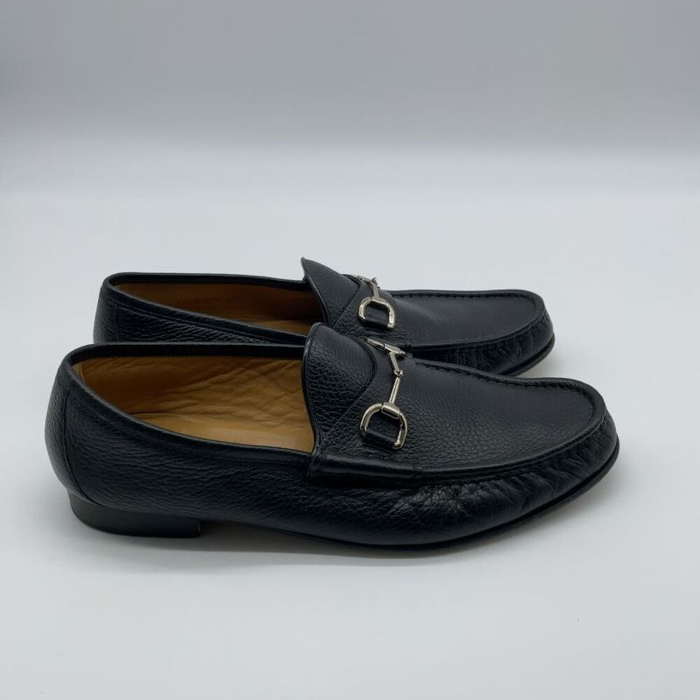 Gucci Gucci Men’s Horsebit Loafers - Black Pebbled Leather - Made in Italy - Picture 3 of 9